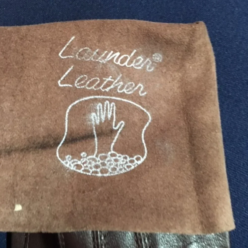 Vintage Dark Brown Leather Thin Dressy Gloves XS 6.5 Petite
